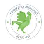 Logo de la communauté avec un coq vert